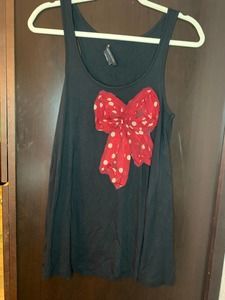 BCBG Maxazria Black and Red Bow Tank- Sm